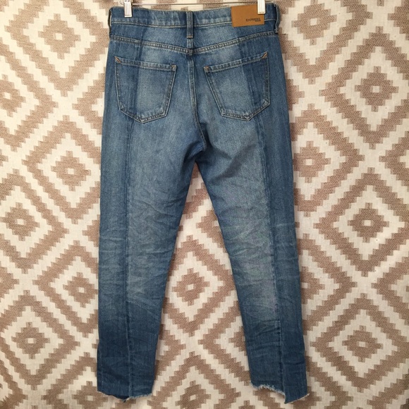 NWOT Express Two Tone Pieced Raw Hem Jeans - Picture 5 of 7